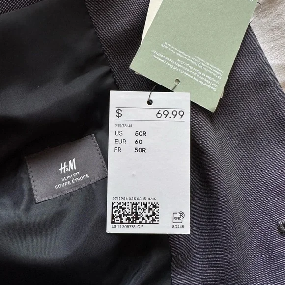 H&M Charcoal Men's Blazer - Picture 5 of 7